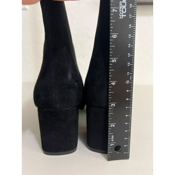 Ann Taylor Black Suede Leather Upper Sz 10 Covered Heel - Picture 6 of 6